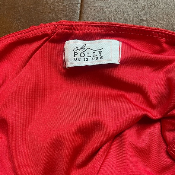 Oh Polly - NEVALI Bandeau Ruffle Detail Maxi Dress in Red - Picture 3 of 4